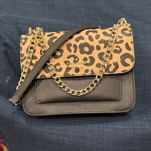Kate Spade Tan and Black Leopard Crossbody Bag
